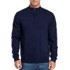 imageNITAGUT Mens Slim Fit Quarter Zip Mock Neck Polo Sweater Casual Long Sleeve Sweater and Turtleneck PulloverNavy Blue