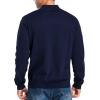 imageNITAGUT Mens Slim Fit Quarter Zip Mock Neck Polo Sweater Casual Long Sleeve Sweater and Turtleneck PulloverNavy Blue