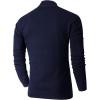 imageNITAGUT Mens Slim Fit Quarter Zip Mock Neck Polo Sweater Casual Long Sleeve Sweater and Turtleneck PulloverNavy Blue