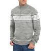 imageNITAGUT Mens Slim Fit Quarter Zip Mock Neck Polo Sweater Casual Long Sleeve Sweater and Turtleneck PulloverP Grey
