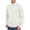imageNITAGUT Mens Slim Fit Quarter Zip Mock Neck Polo Sweater Casual Long Sleeve Sweater and Turtleneck PulloverWhite