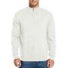 imageNITAGUT Mens Slim Fit Quarter Zip Mock Neck Polo Sweater Casual Long Sleeve Sweater and Turtleneck PulloverWhite