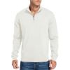 imageNITAGUT Mens Slim Fit Quarter Zip Mock Neck Polo Sweater Casual Long Sleeve Sweater and Turtleneck PulloverWhite
