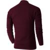 imageNITAGUT Mens Slim Fit Quarter Zip Mock Neck Polo Sweater Casual Long Sleeve Sweater and Turtleneck PulloverWind Red
