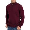 imageNITAGUT Mens Slim Fit Quarter Zip Mock Neck Polo Sweater Casual Long Sleeve Sweater and Turtleneck PulloverWind Red