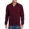 imageNITAGUT Mens Slim Fit Quarter Zip Mock Neck Polo Sweater Casual Long Sleeve Sweater and Turtleneck PulloverWind Red