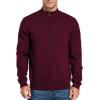 imageNITAGUT Mens Slim Fit Quarter Zip Mock Neck Polo Sweater Casual Long Sleeve Sweater and Turtleneck PulloverWind Red