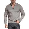 imageNITAGUT Mens Slim Fit Zip Up Mock Neck Polo Sweater Casual Long Sleeve Sweater and Pullover Sweaters with Ribbing EdgeVg Beige