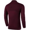 imageNITAGUT Mens Slim Fit Zip Up Mock Neck Polo Sweater Casual Long Sleeve Sweater and Pullover Sweaters with Ribbing EdgeWind Red