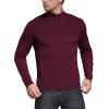 imageNITAGUT Mens Slim Fit Zip Up Mock Neck Polo Sweater Casual Long Sleeve Sweater and Pullover Sweaters with Ribbing EdgeWind Red
