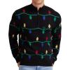 imageNITAGUT Mens Slim Fit Zip Up Mock Neck Polo Sweater Casual Long Sleeve Sweater and Pullover Sweaters with Ribbing EdgeZ Christmas Light
