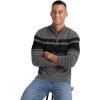 imageNITAGUT Mens Sweaters 14 Zip Up Striped Pullover Slim Fit Fall Winter Spring Long Sleeve Polo SweatersDark Gray