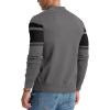 imageNITAGUT Mens Sweaters 14 Zip Up Striped Pullover Slim Fit Fall Winter Spring Long Sleeve Polo SweatersDark Gray