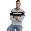 imageNITAGUT Mens Sweaters 14 Zip Up Striped Pullover Slim Fit Fall Winter Spring Long Sleeve Polo SweatersLight Gray