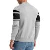imageNITAGUT Mens Sweaters 14 Zip Up Striped Pullover Slim Fit Fall Winter Spring Long Sleeve Polo SweatersLight Gray