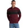 imageNITAGUT Mens Sweaters 14 Zip Up Striped Pullover Slim Fit Fall Winter Spring Long Sleeve Polo SweatersWine Red