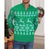 imageNITAGUT Mens Ugly Christmas Sweaters Funny Graphic Quarter Zip Sweaters Long Sleeve Knitted Pullover SweatersGreen Elk