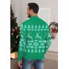 imageNITAGUT Mens Ugly Christmas Sweaters Funny Graphic Quarter Zip Sweaters Long Sleeve Knitted Pullover SweatersGreen Elk