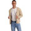 imageNITAGUT Mens Vintage Striped Long Sleeve Cardigan Sweater with Button V Neck Knitted SweatersBeige