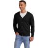 imageNITAGUT Mens Vintage Striped Long Sleeve Cardigan Sweater with Button V Neck Knitted SweatersBlack