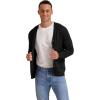 imageNITAGUT Mens Vintage Striped Long Sleeve Cardigan Sweater with Button V Neck Knitted SweatersBlack