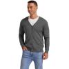 imageNITAGUT Mens Vintage Striped Long Sleeve Cardigan Sweater with Button V Neck Knitted SweatersDark Gray