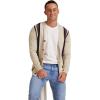 imageNITAGUT Mens Vintage Striped Long Sleeve Cardigan Sweater with Button V Neck Knitted SweatersStripe Beige Brown 3