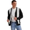 imageNITAGUT Mens Vintage Striped Long Sleeve Cardigan Sweater with Button V Neck Knitted SweatersStripe Black Gray 2