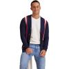 imageNITAGUT Mens Vintage Striped Long Sleeve Cardigan Sweater with Button V Neck Knitted SweatersStripe Blue Red Beige 3