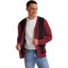 imageNITAGUT Mens Vintage Striped Long Sleeve Cardigan Sweater with Button V Neck Knitted SweatersStripe Red Black 2