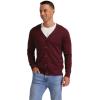 imageNITAGUT Mens Vintage Striped Long Sleeve Cardigan Sweater with Button V Neck Knitted SweatersWine Red