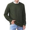 imageNITAGUT Mens Casual Knitted Crewneck Pullover SweaterArmy Green