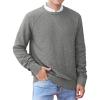 imageNITAGUT Mens Casual Knitted Crewneck Pullover SweaterGrey