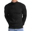 imageNITAGUT Mens Casual Turtleneck Sweaters Warm Twisted Pattern Knitted Slim Fit Pullover SweaterBlack
