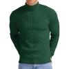imageNITAGUT Mens Casual Turtleneck Sweaters Warm Twisted Pattern Knitted Slim Fit Pullover SweaterDark Green