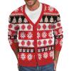 imageNITAGUT Mens Christmas Ugly Cardigan Sweater Reindeer Snowflake Xmas Sweater Casual Long Sleeve KnitwearA Christmas