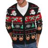imageNITAGUT Mens Christmas Ugly Cardigan Sweater Reindeer Snowflake Xmas Sweater Casual Long Sleeve KnitwearB Christmas