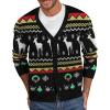 imageNITAGUT Mens Christmas Ugly Cardigan Sweater Reindeer Snowflake Xmas Sweater Casual Long Sleeve KnitwearC Christmas