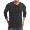 imageNITAGUT Mens Slim Fit Pullover Sweaters Long Sleeve Knitted Fabric Henley SweaterDark Grey