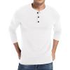 imageNITAGUT Mens Slim Fit Pullover Sweaters Long Sleeve Knitted Fabric Henley SweaterWhite
