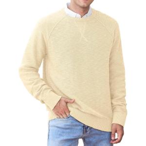 imageNITAGUT Mens Casual Knitted Crewneck Pullover SweaterBeige