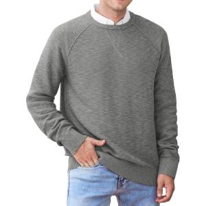 imageNITAGUT Mens Casual Knitted Crewneck Pullover SweaterGrey