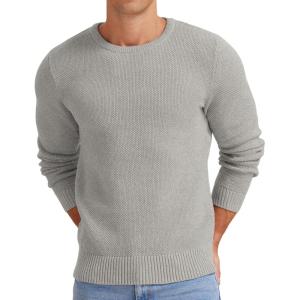 imageNITAGUT Mens Crewneck Sweater Soft Casual Classic Pullover Knitwear Lightweight Sweaters with Ribbing EdgeLight Gray