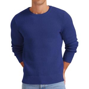 imageNITAGUT Mens Crewneck Sweater Soft Casual Classic Pullover Knitwear Lightweight Sweaters with Ribbing EdgeRoyal Blue