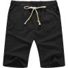 imageNITAGUT Mens Linen Casual Classic Fit Short Drawstring Summer Beach Shorts011black