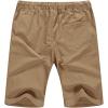 imageNITAGUT Mens Linen Casual Classic Fit Short Drawstring Summer Beach Shorts03 Dark Khaki