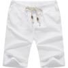 imageNITAGUT Mens Linen Casual Classic Fit Short Drawstring Summer Beach Shorts03white