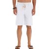 imageNITAGUT Mens Linen Casual Classic Fit Short Drawstring Summer Beach Shorts03white
