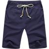 imageNITAGUT Mens Linen Casual Classic Fit Short Drawstring Summer Beach Shorts04navy Blue