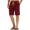 imageNITAGUT Mens Linen Casual Classic Fit Short Drawstring Summer Beach Shorts07 Wine Red